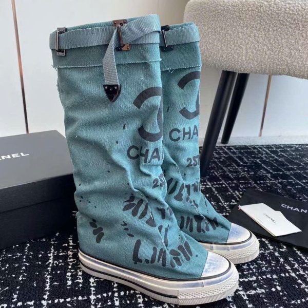 Chanel Coco Denim Boots
