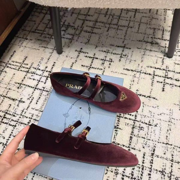 Prada Ballet Triengle Logo Women's Shoes