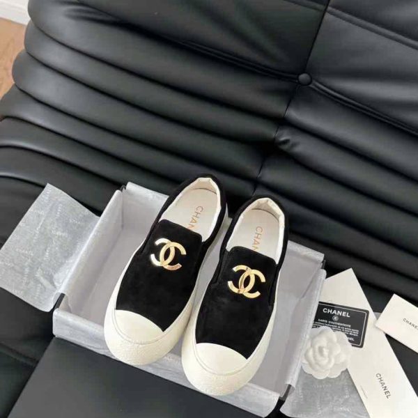 Chanel C Logo Slip On Women's Shoes