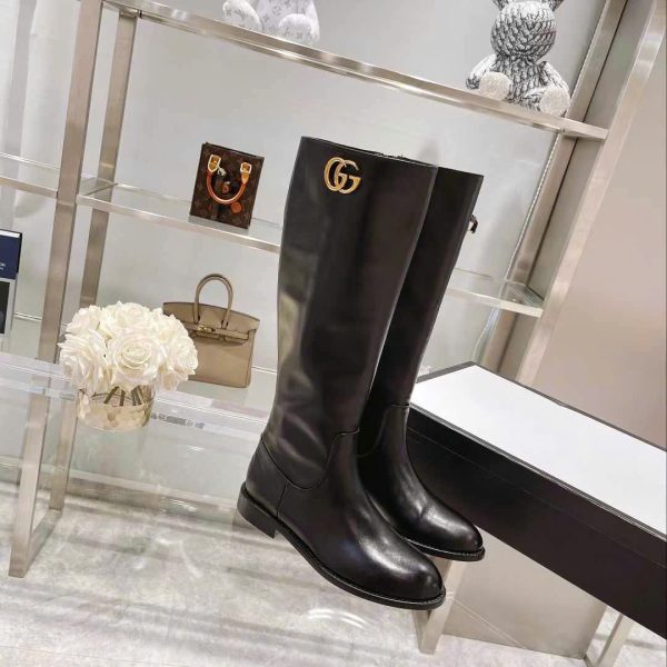 Gucci GG Leather Long Boots