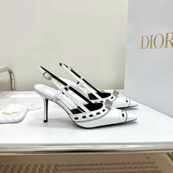 Christian Dior Leather Slingback Shoes 7.5cm