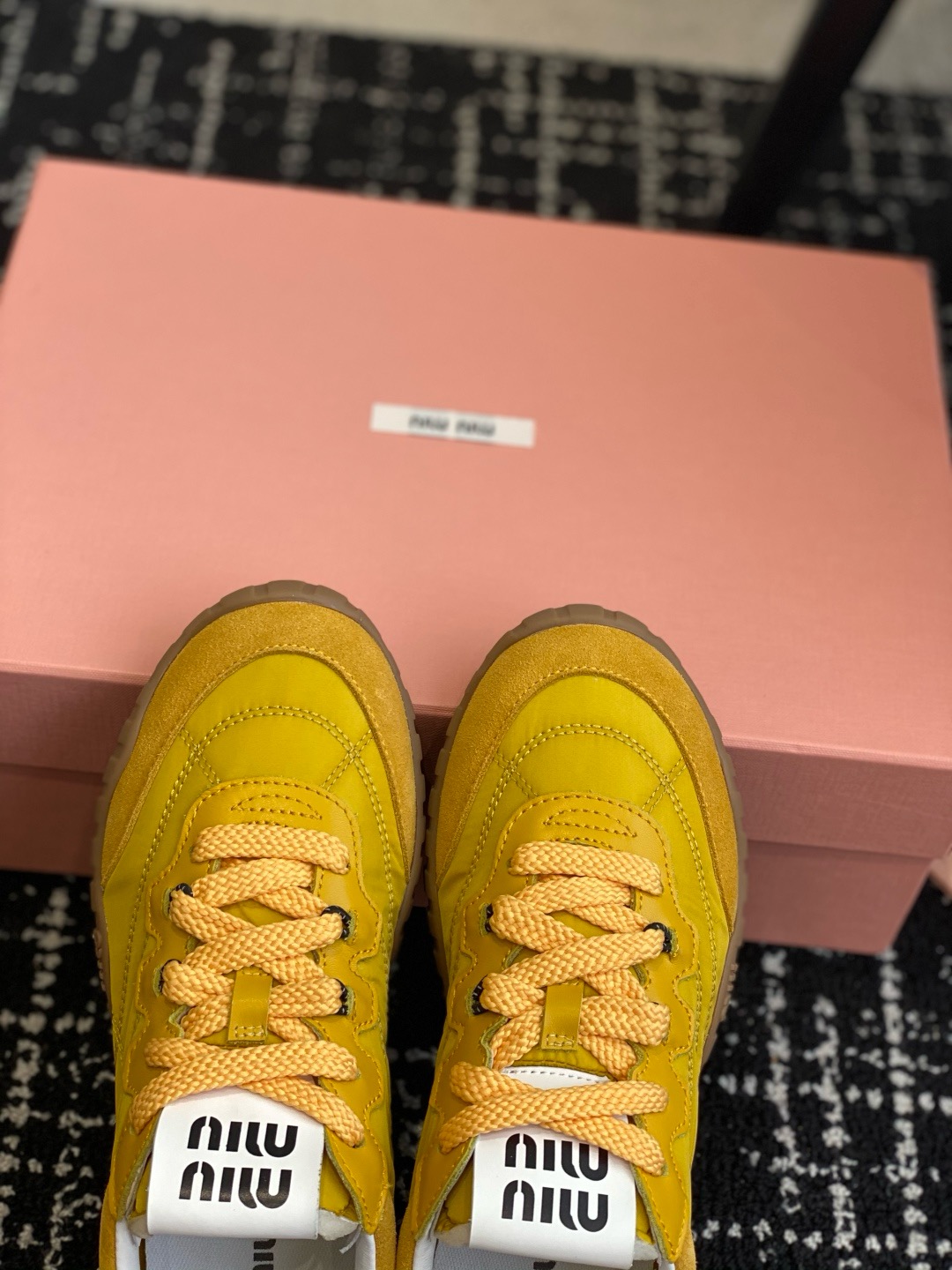 Miu Miu Tyre Technical Fabric And Suede Sneakers - Image 6