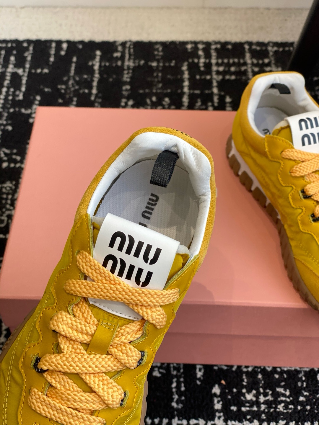 Miu Miu Tyre Technical Fabric And Suede Sneakers - Image 8
