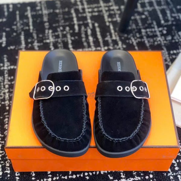 Hermès Suede Leather Women's Slippers