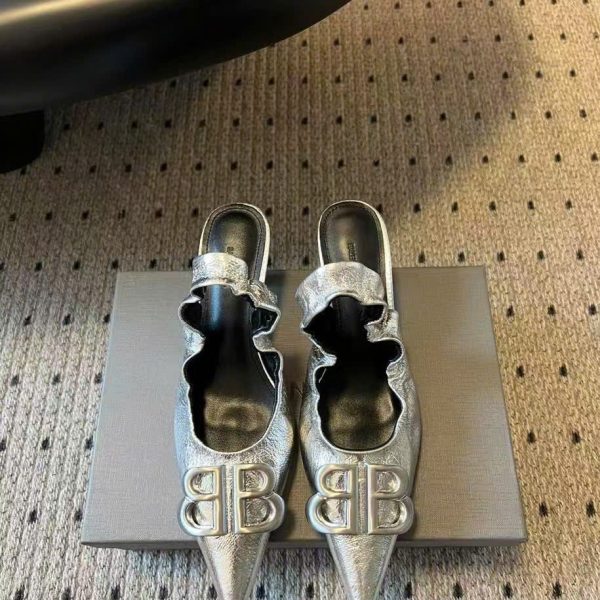 Blenciaga BB Logo Slingback Shoes 4.5cm