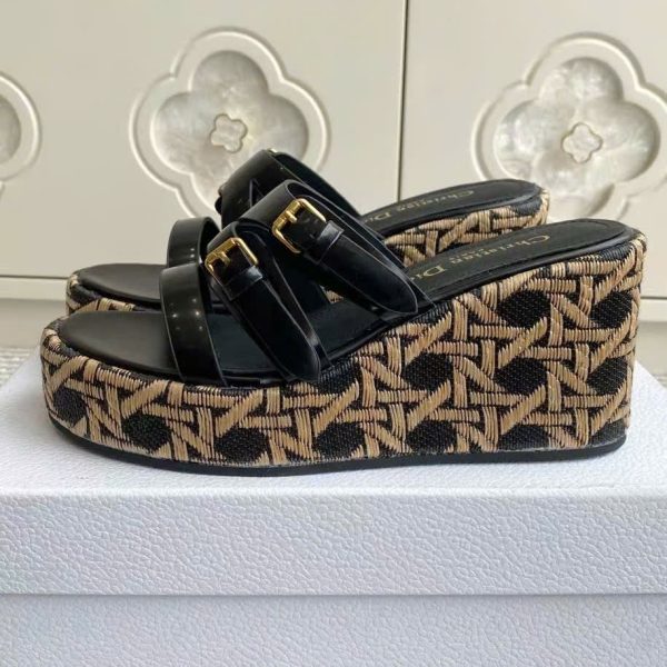 Christian Dior Graphic Wedge Sandals