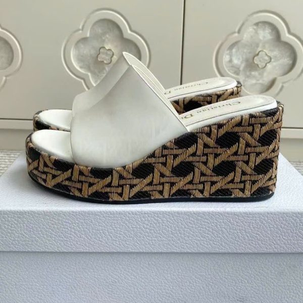 Christian Dior Graphic Wedge Sandals 9.5/6.5cm