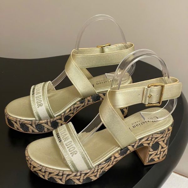 Christian Dior Graphic Cannage Wedge Sandals 7cm