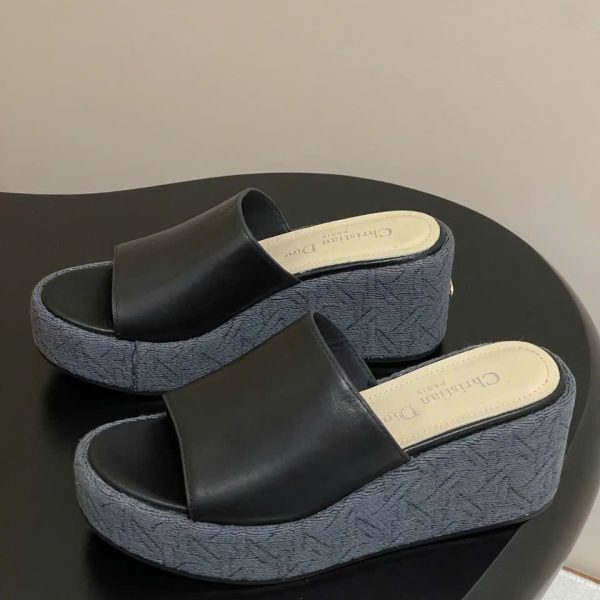 Christian Dior Graphic Wedge Sandals 6.5cm