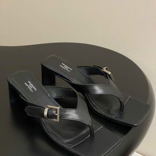 Balenciaga Flip Flop Leather Sandals 5cm