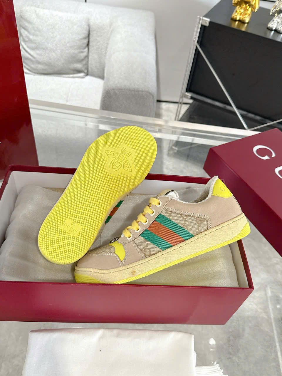 Gucci Screeners TPU Sneaker Unisex Shoes - Image 9