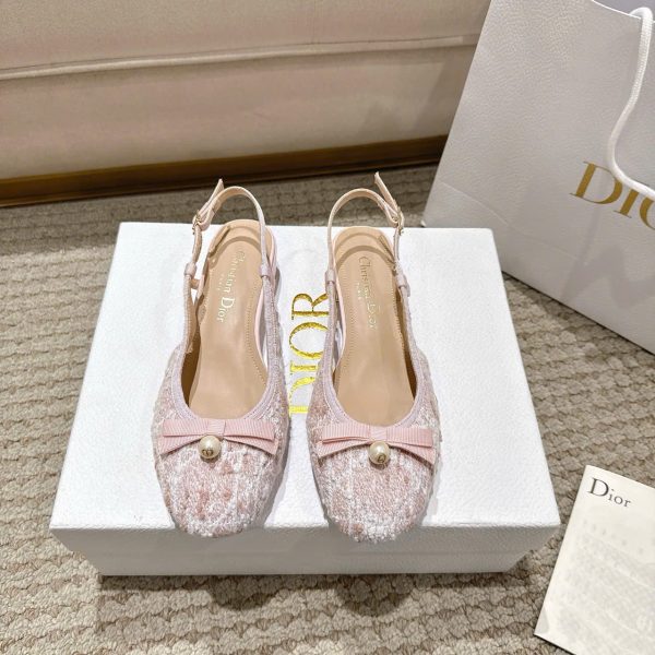 Christian Dior Cannage Tweed Slingback Women's Shoes