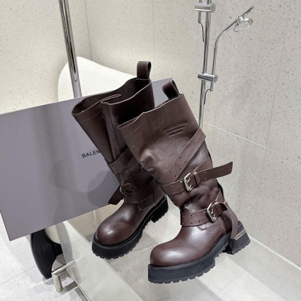 Balenciaga High Combat Leather Unisex Boots