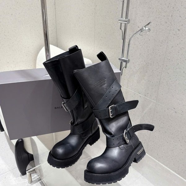 Balenciaga High Combat Leather Unisex Boots