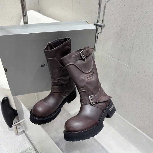 Balenciaga High Combat Leather Unisex Boots