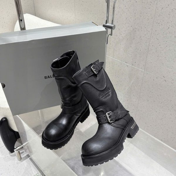 Balenciaga High Combat Leather Unisex Boots