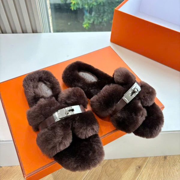 Hermès Kelly Women's Fur Slipper New Collections