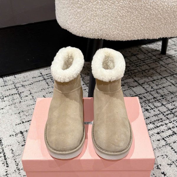 Miu Miu Suede Leather Ankle Boots New Arrivals