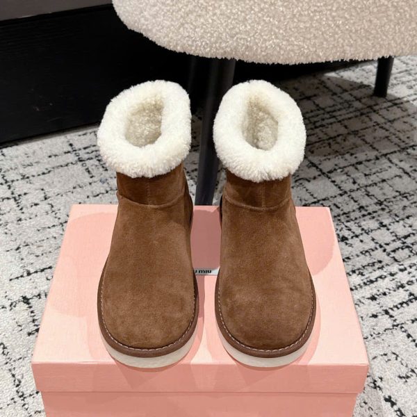 Miu Miu Suede Leather Ankle Boots New Arrivals