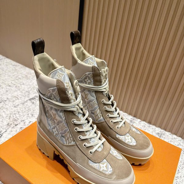 Louis Vuitton Monogram Combat Ankle Women's Boots