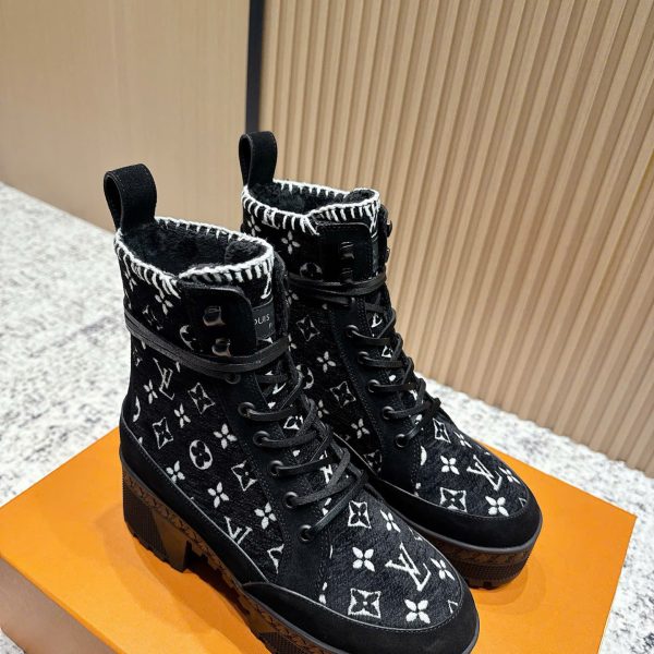 Louis Vuitton Monogram Combat Ankle Women's Boots