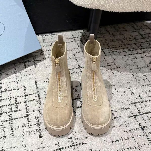 Prada Suede Leather Ankle Boots New Arrivals