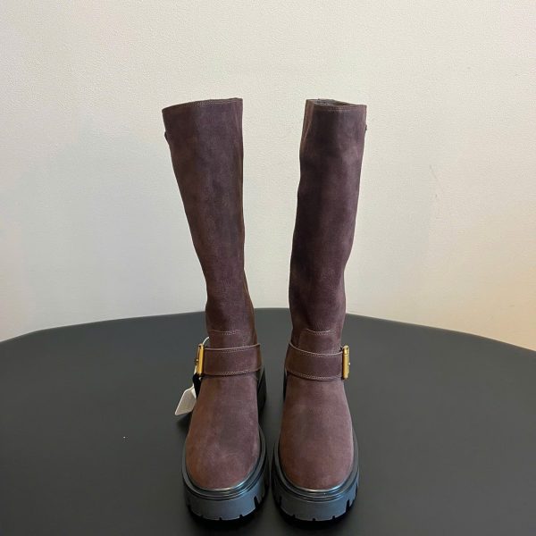 Prada Triangle Logo Leather Hight Boot New Arrivals