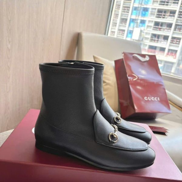 Gucci Jordaan Horsebit Ankle Boot New Arrivals