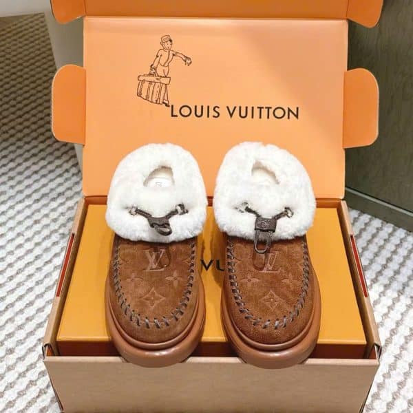 Louis Vuitton Monogram Fur Mule