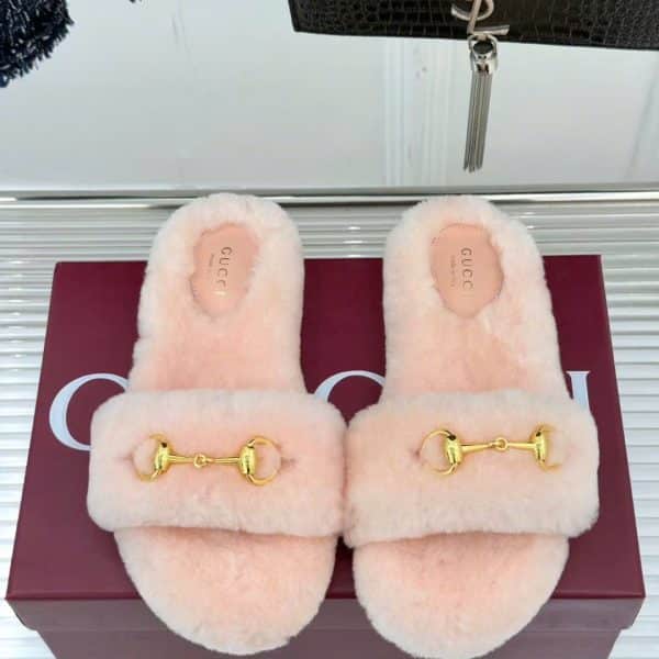 Gucci Horsebit Shearling Women's Slide New Arrivals