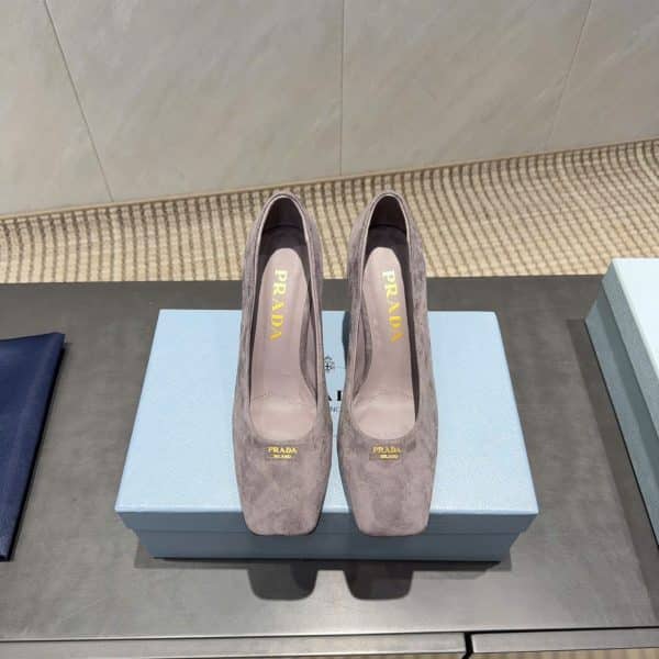 Prada Suede Leather Women’s Pumps Shoes 8.5cm