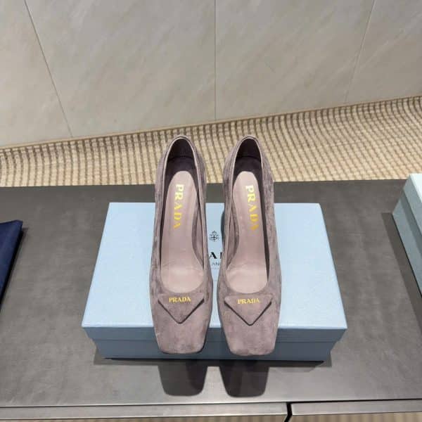 Prada Suede Leather Women’s Pumps Shoes 8.5cm