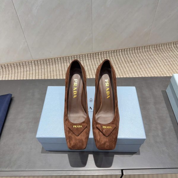 Prada Suede Leather Women’s Pumps Shoes 8.5cm