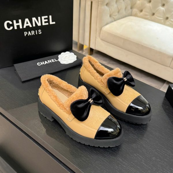Chanel CLogo Loafer Fur Women's Shoes