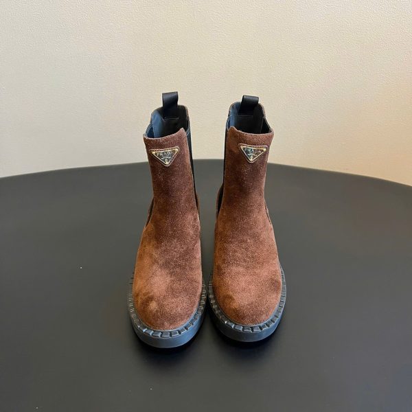 Prada Suede Leahter Ankle Boot New Collections