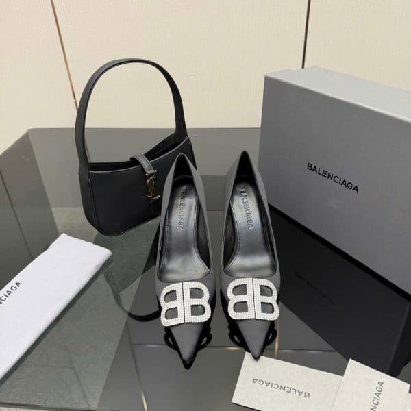 Balenciaga BB Logo Women's Pumps Shoes 8cm