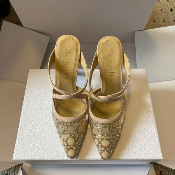 Christian Dior Capture Heeled Mule Cannage 10cm