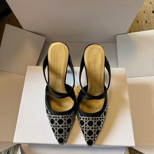 Christian Dior Capture Heeled Mule Cannage 10cm