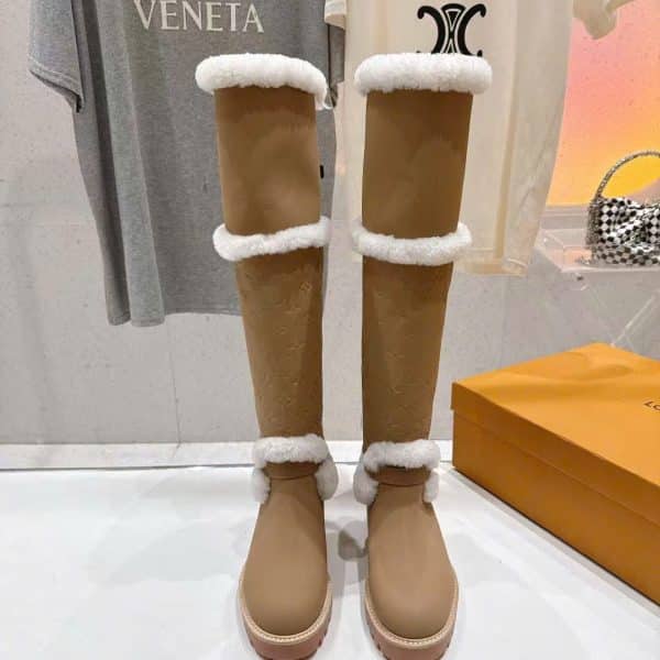 Louis Vuitton Territory Flat Thight Shearling Hight Boot