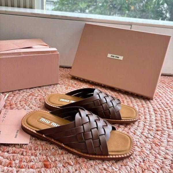 Miu Miu Leather Women's Slides