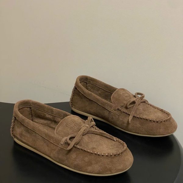 Miu Miu Women's Faded Suede Women Loafer Shoes