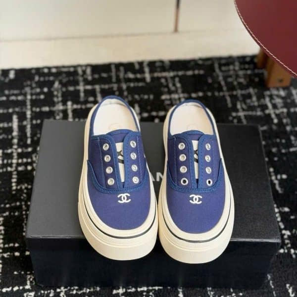 Chanel Canvas Sneaker Open Back Women Shoes