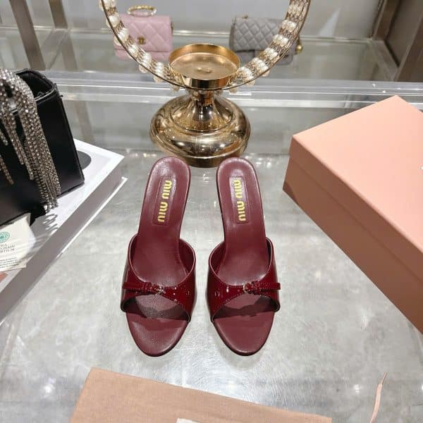 Miu Miu Ribbon Heels Women Sandal 8.5cm