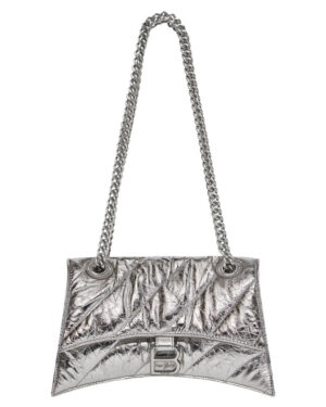 Balenciaga Crush Small Chain Bag Quilted Silver Gray