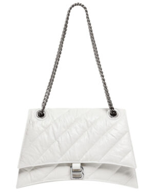 Balenciaga Crush Medium Chain Bag Quilted Cream