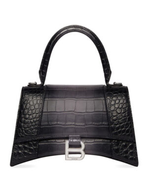 Balenciaga Hourglass Small Embossed Bag Black