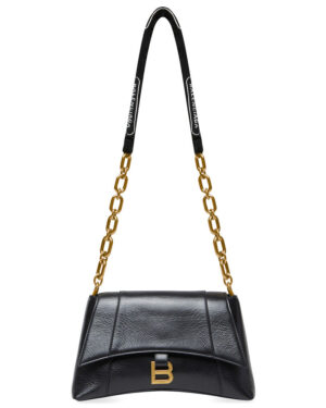 Balenciaga Downtown Small Shoulder Bag With Chain Black