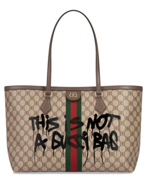 Balenciaga Hacker Graffiti Medium Tote Bag In Coated Canvas Dark Coffee