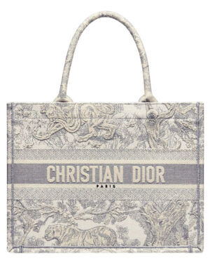 Christian Dior Small Jui Print Book Tote Bag Gray