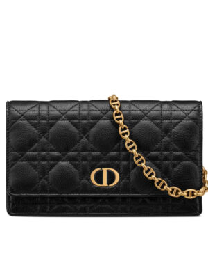 Christian Dior Caro Belt Pouch With Chain Black